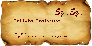 Szlivka Szalviusz névjegykártya